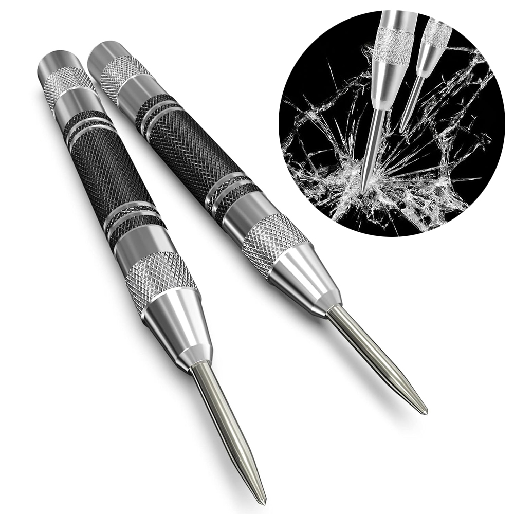 Punzón central automático, taladro de Metal para carpintería General, herramientas manuales de punzón automático con resorte ajustable para vidrio, Metal y madera