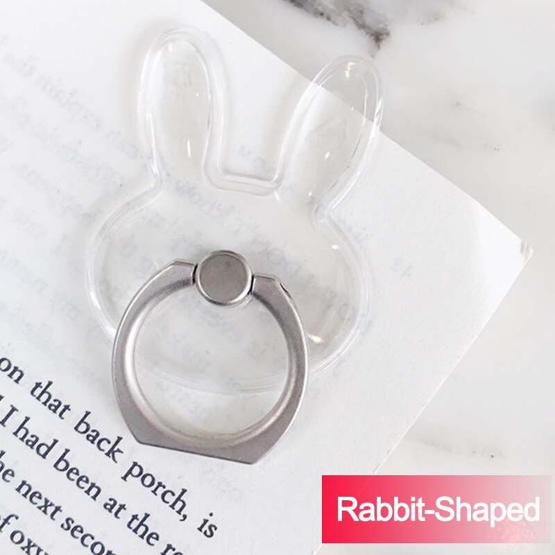 Leuke Crystal Mobiele Telefoon Ring Houder 360 Roterende Telefoon Accessoire Ring Houder Telefoon Stand Socket Voor Iphone Samsung Telefoons: Rabbit