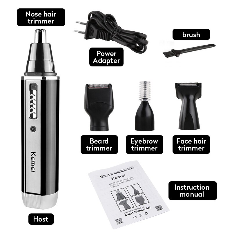 Kemei 4 in 1 elektrische nase ohr augenbrauen haar Trimmer haar Haarschneidemaschine haar schneiden maschine Bart Trimmer für männer und damen