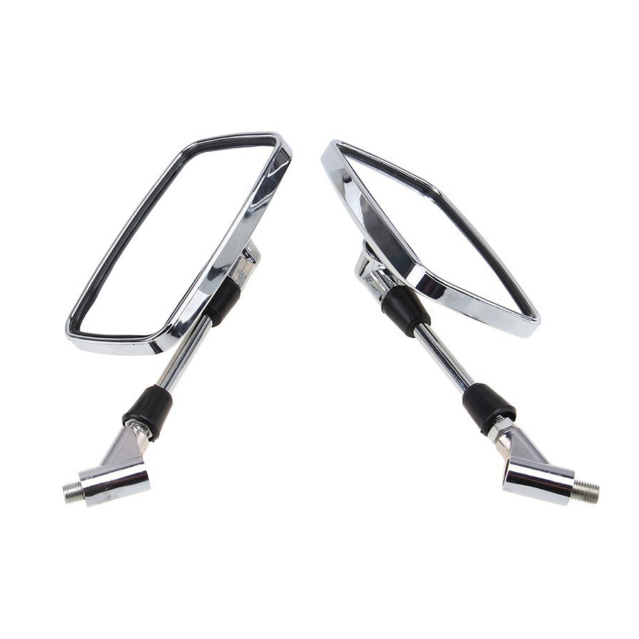 Chrom Spiegel Motorrad Zubehör 10mm Universal- Rechteck Elektrische Rolle Cafe Rennfahrer Motor- Kreuzer Zerhacker Seite Rückspiegel