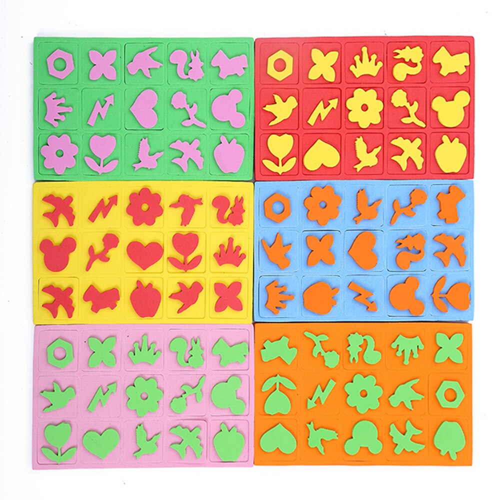 15 stk kunst maleri frimærker svamp stamper med søde mønstre tidlig læring tegneværktøjer til børn småbørn håndværk diy