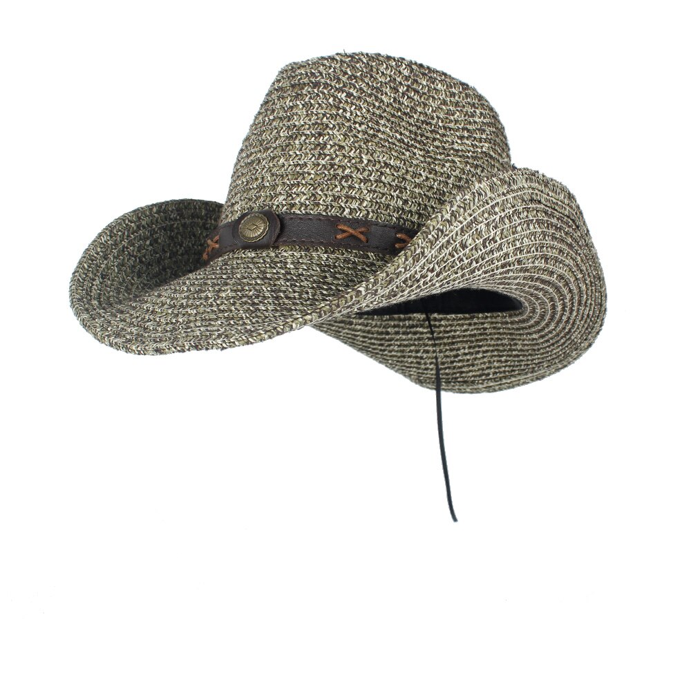 Frauen der Männer der Sommer Stroh Strand Breiter Krempe Cowboy Western Cowgirl Hütte Sombrero hombre Strand Cowgirl Jazz Sonnenhut