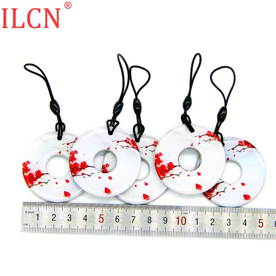 125khz ID Readable Circular Waterproof Keyfob Key Ring RFID Token Tag EM4100 TK4100 Keychain Access Control Tag Fast 1