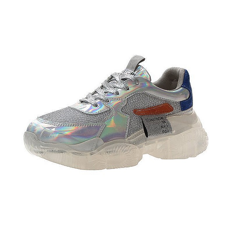 Dames sneakers lichtgewicht hardloopschoenen voor dames buitensportschoenen ademend mesh wandelschoen transparante onderkant vetersluiting: 8