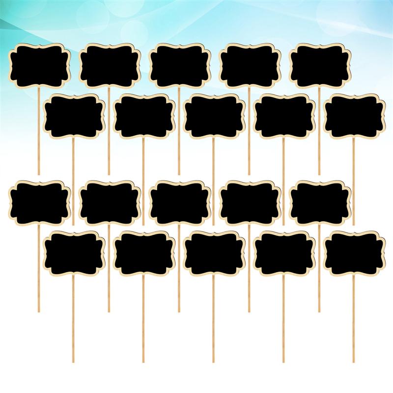 20 pièces tableau noir Toppers en bois tableau d'affichage tableau noir signes plantes de jardin étiquettes marqueurs de jardin étiquette