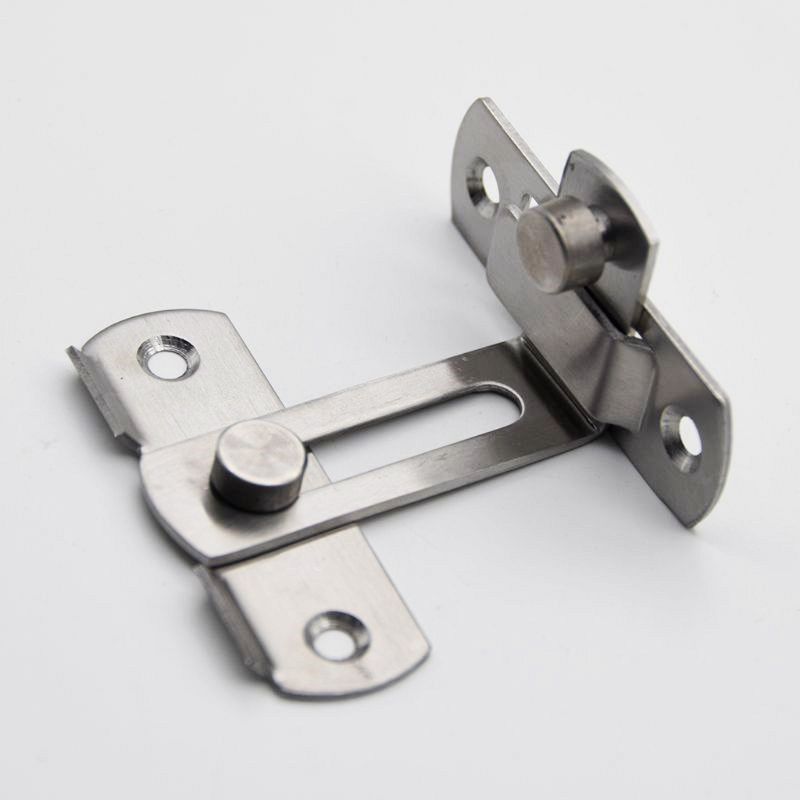 Stainless Steel Right Angle Locking Latch Sliding Barn Door Lock Doors Windows Safety Security Home Anti-Theft Guard 4XFD