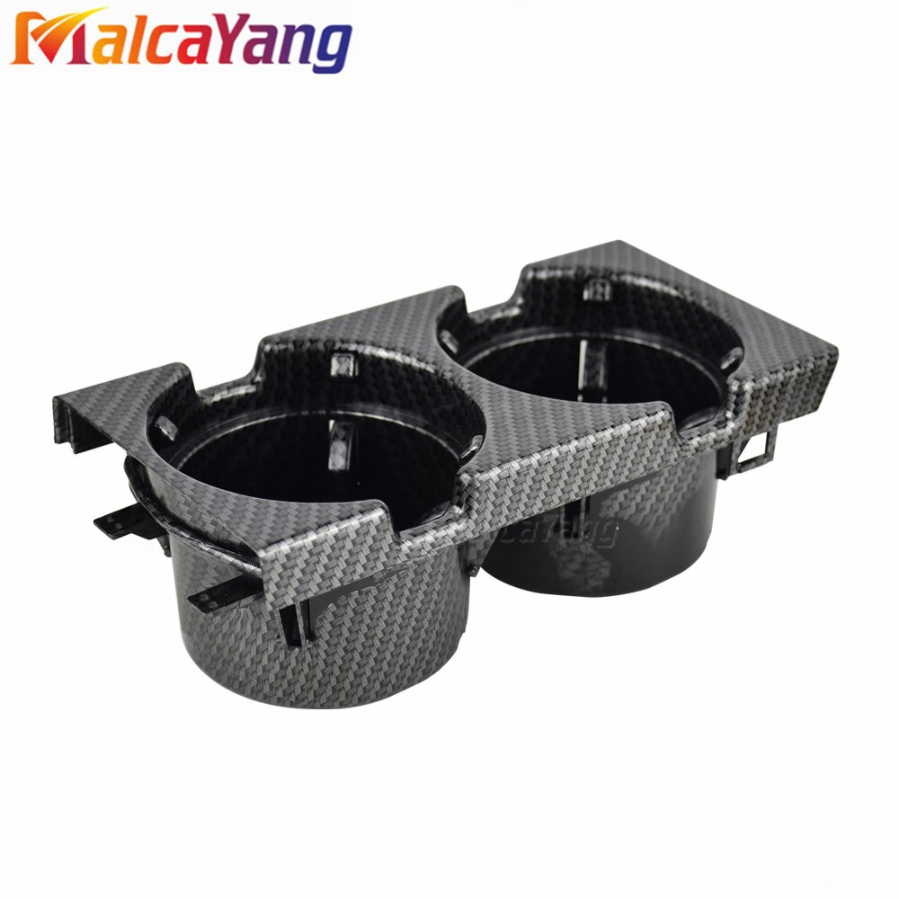 Portavasos de consola central delantera para coche, soporte de bebidas de doble orificio negro/carbono 51168217953 51168217957 para BMW E46 3SERIES 1999-2006: Carbon Fiber