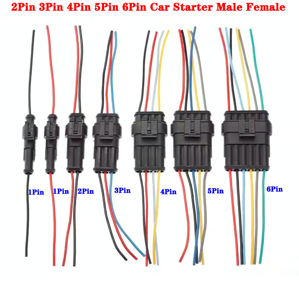 1 Satz 1-polig 2-polig 3-polig 4p 5p 6-poliger Autos tarter Stecker Buchse Docking versiegelter Stecker Kfz-Motor- Kabelbaum stecker Stecker