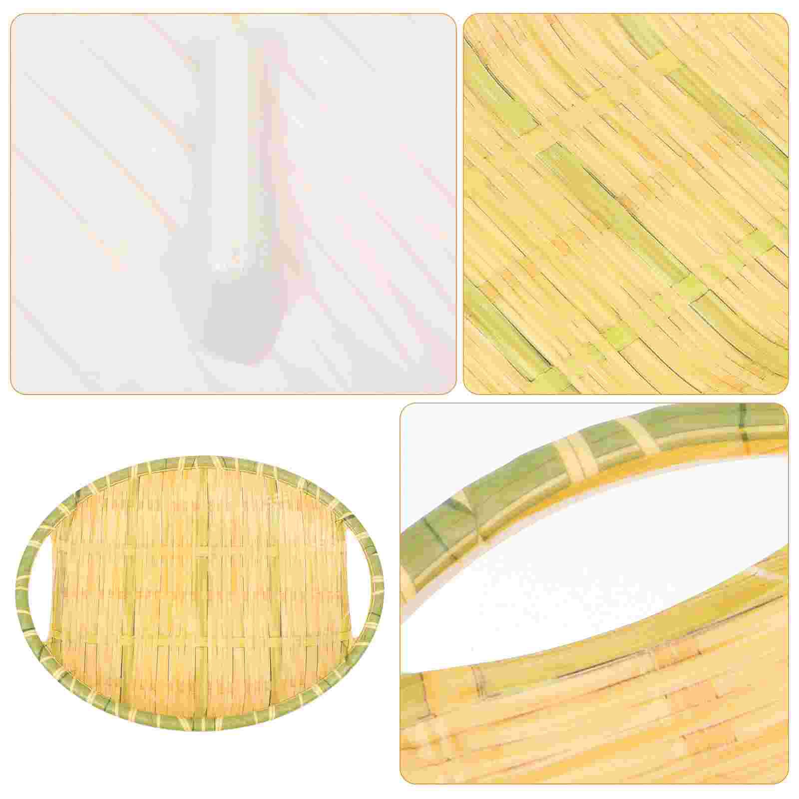 2 Stuks Imitatie Bamboe Geweven Trays Huishoudelijke Opslag Mand Decorativ Lade