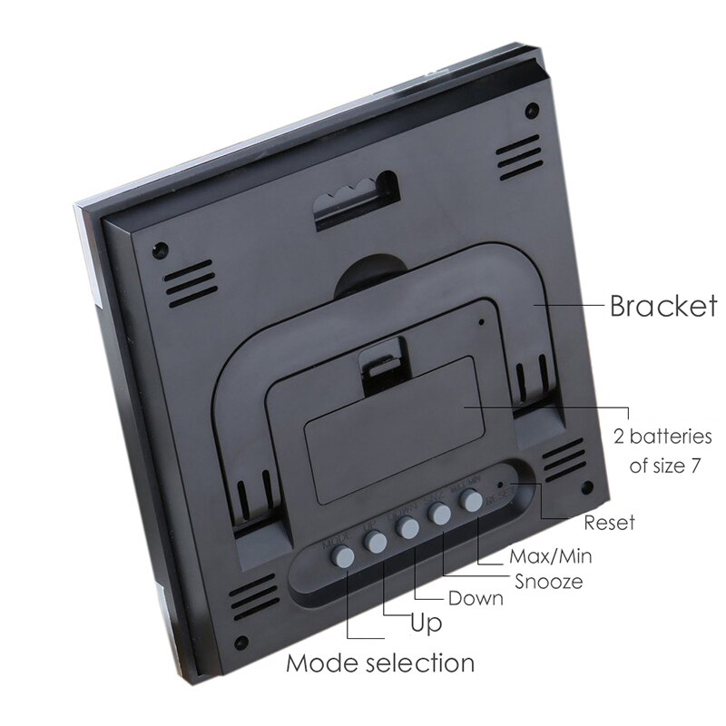 Digital Alarm Clock Travel Clock with Snooze Indoor Temperature Humidity Monitor Weather Forecast for Bedroom Bedside Travel