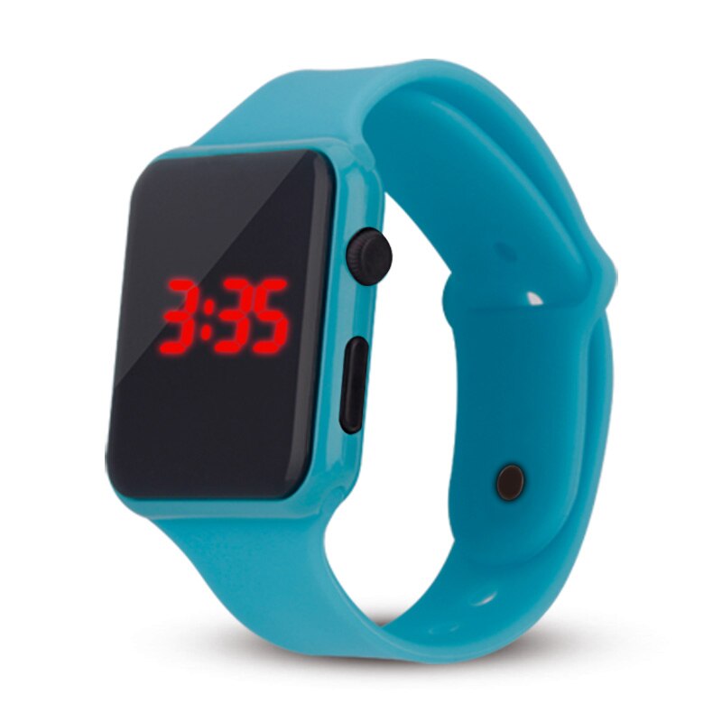 mannen vrouwen Horloge Digital Siliconen Sport Horloge voor Vrouw Man Jongen Meisje Kinderen Rood Licht: Sky Blue