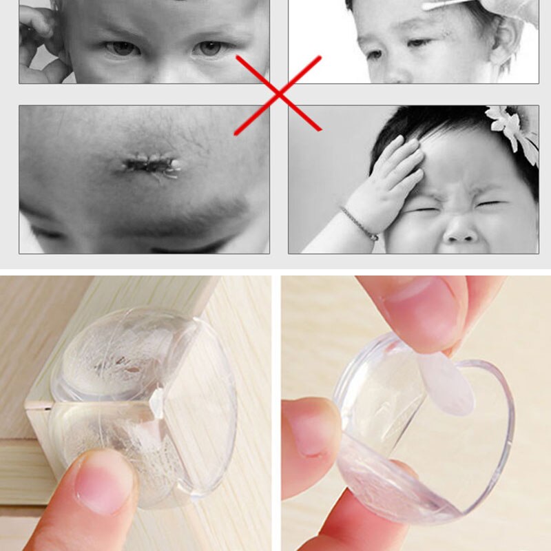 Almohadilla de esquina de silicona transparente para protección de niños, Protector de esquina de bonito, seguridad para niños y bebés, 8 unids/lote