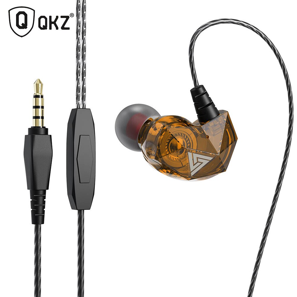 Qkz ak2 moda portátil 3.5mm com fio fone de ouvido in-ear fones de ouvido música esportes fones de ouvido com microfone para o telefone computador portátil