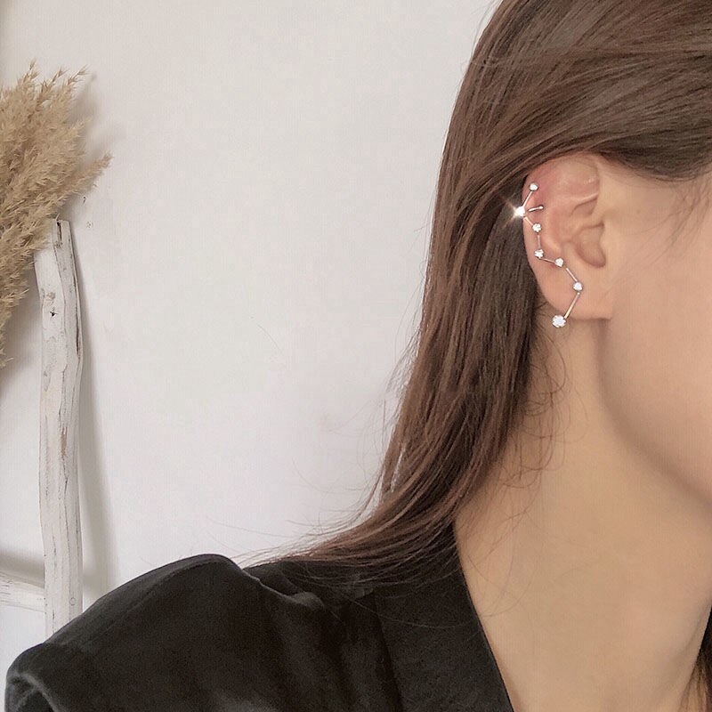 S925 Silver Ear Climber Earrings Fashionable Ear Cuff Clip on Earrings for Women Jewelry