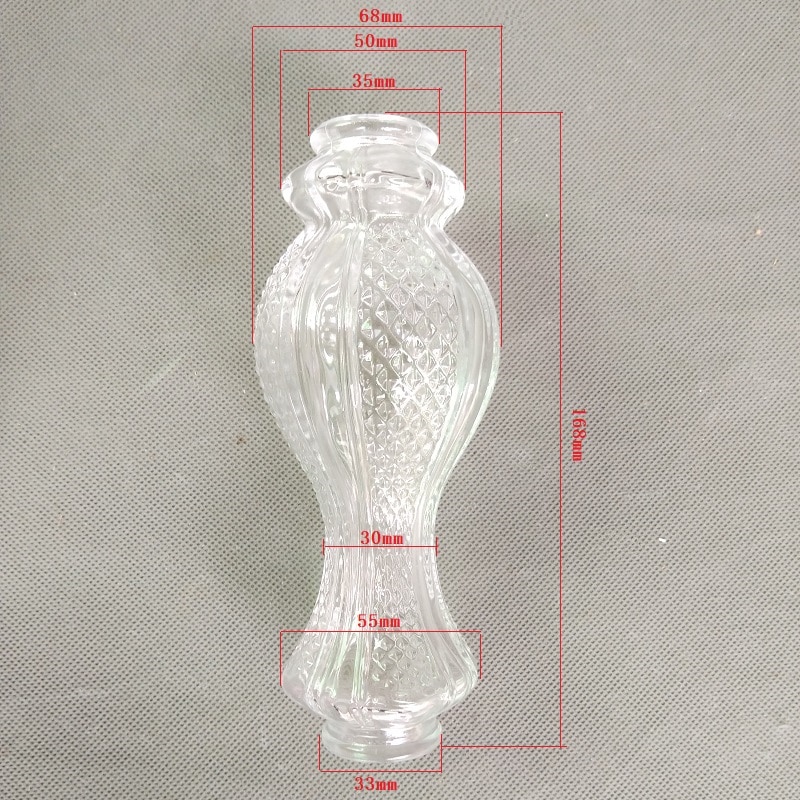 168 x 68mm klar lysekrone majsformet central søjle dekoreret vasefor krystal lysekrone