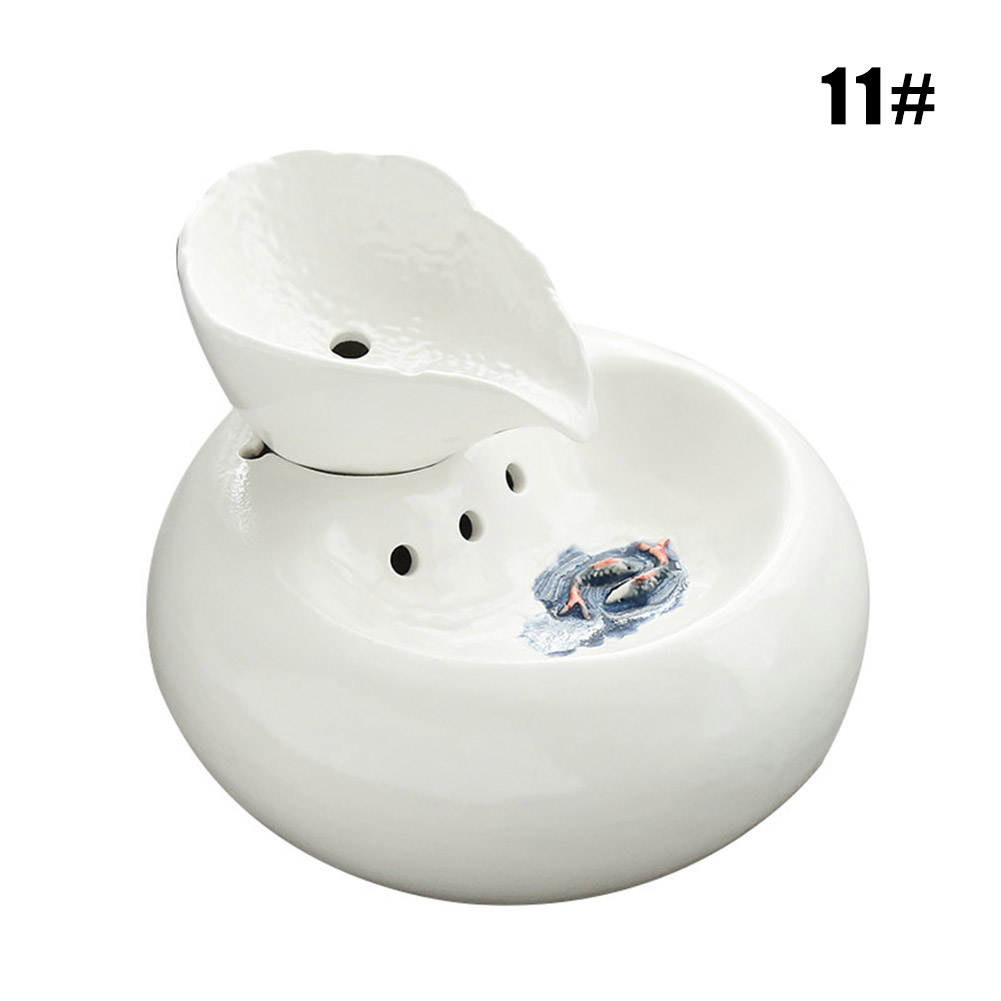 Newly Cat Ceramic Water Fountain Automatic Pet Drinking Fountain Quiet Electric Water Dispenser: 11