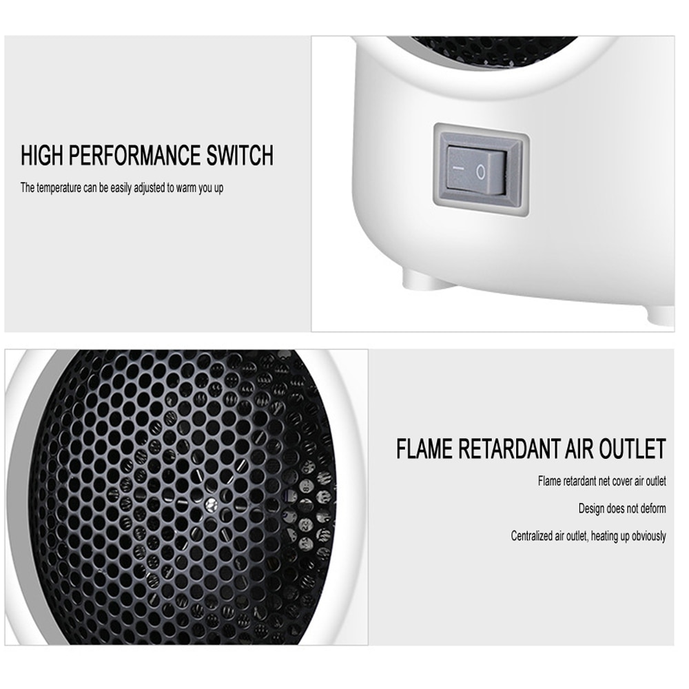 Calentador de ventilador eléctrico portátil, calefactor Personal para calefacción, calefactor eléctrico portátil
