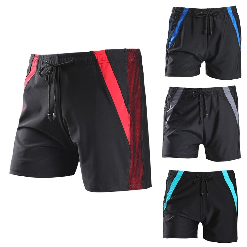 Herren schnelltrocknende badeshorts mit kontrastfarbe, lockerer passform, kordelzug
