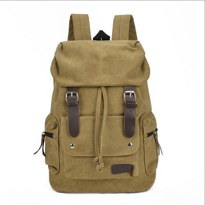 Casual Mannen Canvas Rugzak mannen Vintage Student Schooltas Grote Laptop Rugzak Canvas Trekkoord Rugzak MX16