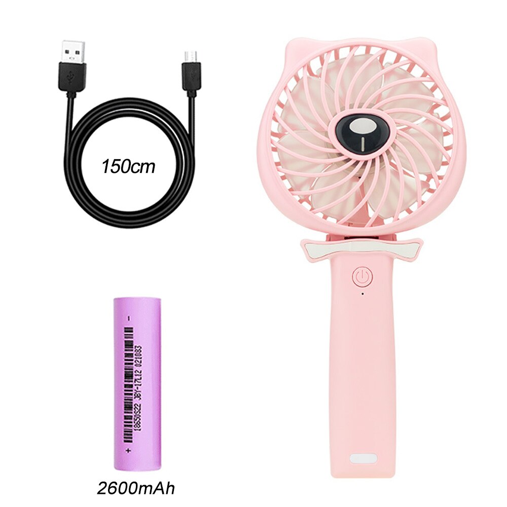 Draagbare Opvouwbare Mini Fan Handheld Verstelbare 3 Speed Battery Operated Oplaadbare USB Fans Bureau Ventilator Voor Office Reizen