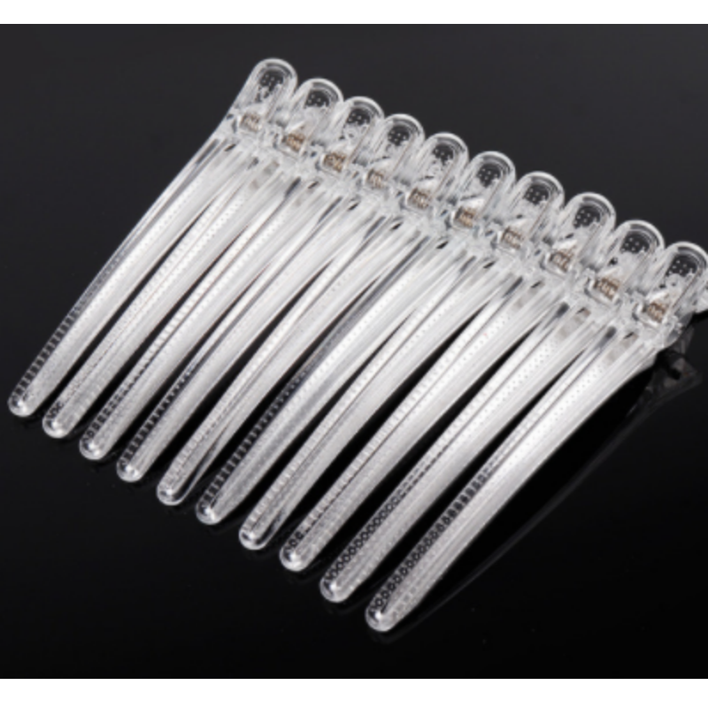 Juego de 10 Uds de pinzas para el pelo de peluquero, pinzas de plástico para salón de peluquería, herramientas profesionales para seccionar el cabello, accesorios de estilismo ﻿: Gris oscuro