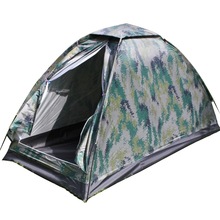 Outdoor Camouflage Tent Strand Tent Kamperen Tent Voor 1 Persoon Enkele Laag Polyester Waterdicht Tenten Draagtas