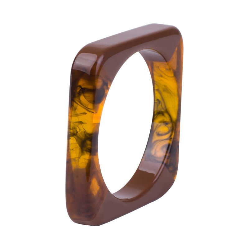 Guanlong Vintage Resin Cuff Bracelet Bangles for Women Indian Mix Color Acrylic Square Geometric Bangle Jewelry: KB130-10