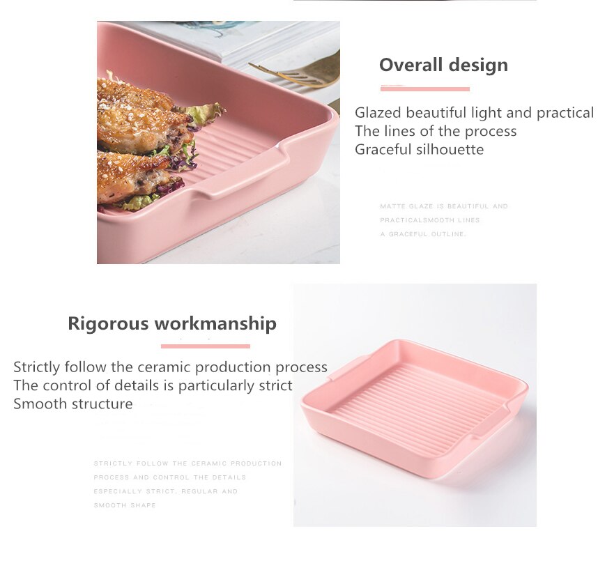 Hotel Home Kitchen Square Ceramic Dinner Plate Fruit Salad Binaural Square Plate Pasta Snack Square Plate