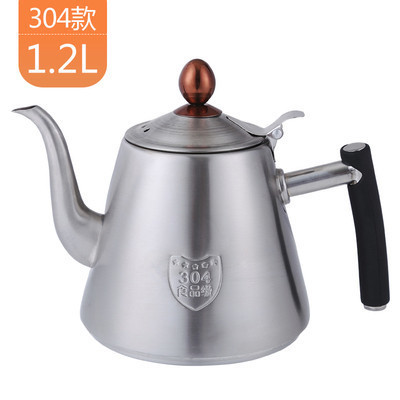 304 stainless steel teapot thickening household flat bottom electromagnetic furnace Kung Fu making tea pot boiler kettle 1.2L: 304