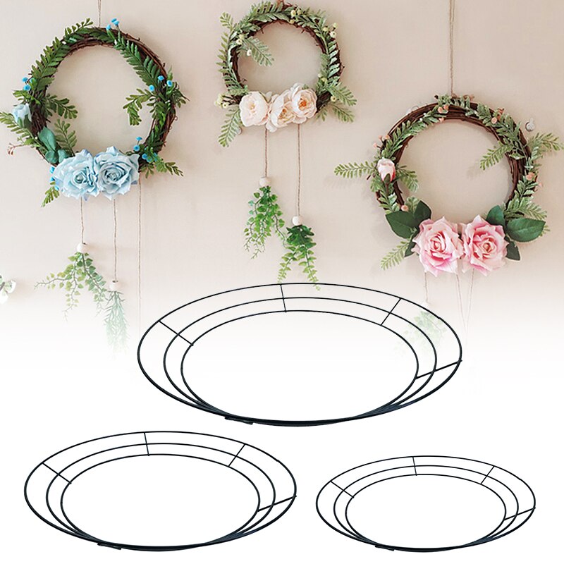 1pc 12 ''/14''/16 ''cadre de couronne de fil métallique à fleurs forme er pour noël