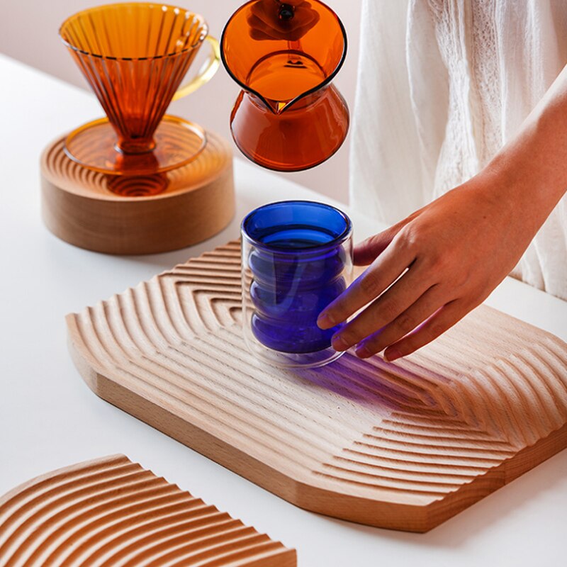 1Pc Nordic Groef Hout Dessert Snijden Brood Lade Keuken Anti-Slip Snijplank Organizer