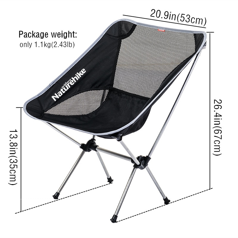 Naturehike Camping Chair Low Back Aluminum Lightweight Chair Foldable Picnic Fishing Beach Chair Tourist Chair Folding Chair