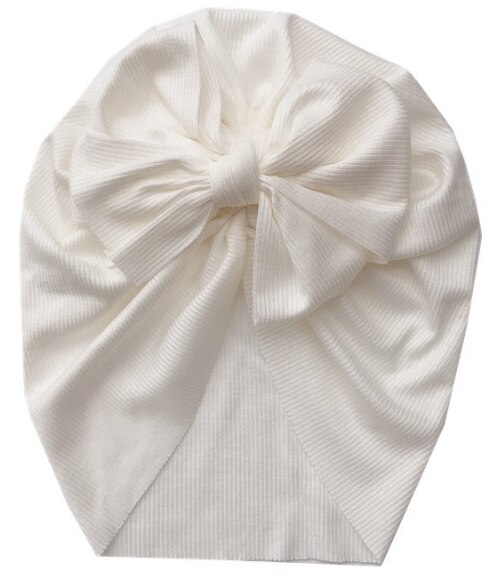 Baby Unisex Bow Indian Hat Knitted Rib Cotton Turban Knot Cap Solid Headwear Ribbed Bowknot Kid Accessories Cap 1-6yrs