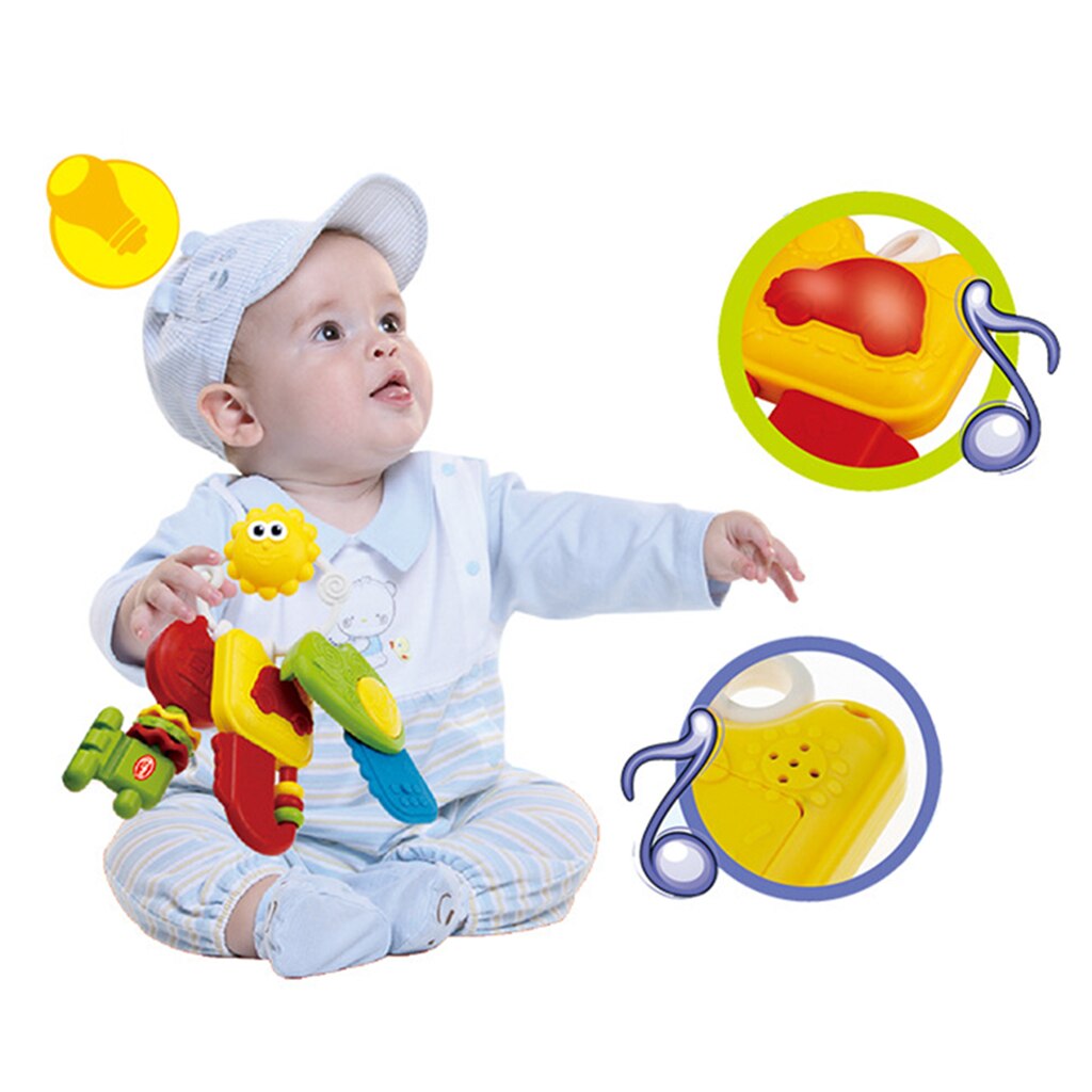 3 In Een Baby Musical Rammelaar Ring Zintuiglijke Bijtring Speelgoed Voor Baby Wieg, Kinderwagen, Wieg, kinderwagen Seat Opknoping Sound Vroege Educatief