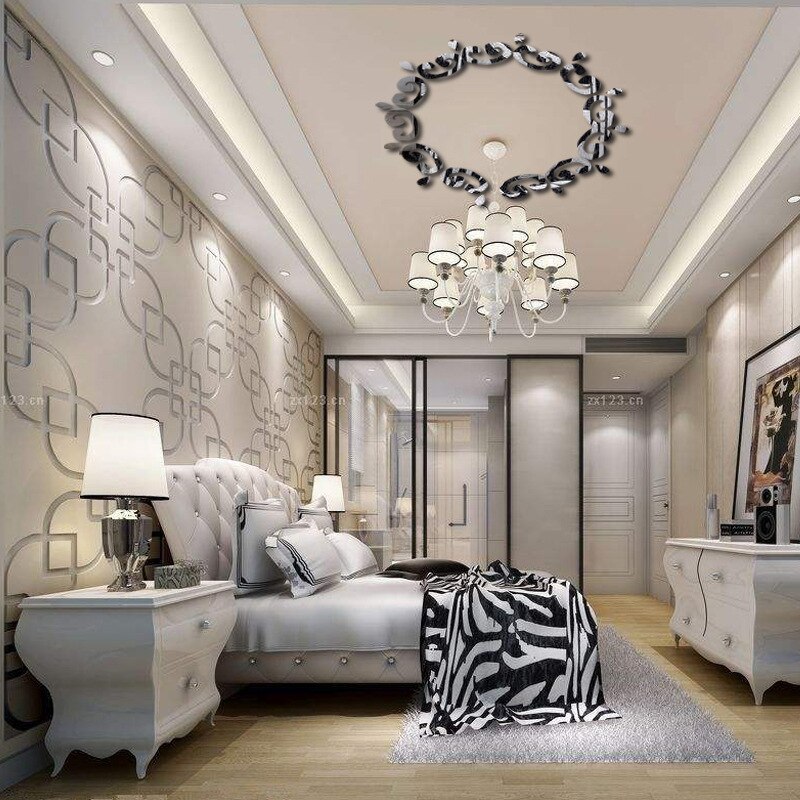 Pegatina de espejos de pared 3D, decoración para el hogar, decoración para el baño, bricolaje, extraíble para el hogar, sala de estar, calcomanías de techo, adornos artísticos
