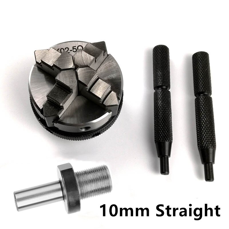 50mm Mini 4 Jaw Reversible Self-Centering M14 Thread Mount Lathe Chuck With Lock Rods K02-50+Chuck connecting rod DIY woodwork: Straight 10mm