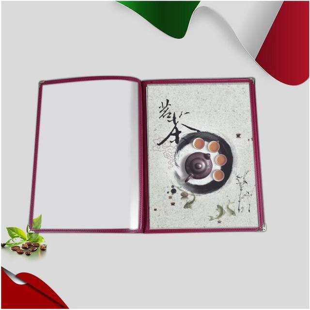 Restaurant Transparent Menu Cover Folder For A4 Panel Menu Holder Hotel Cafes Bar Menu Holder Black: 4 sheets red