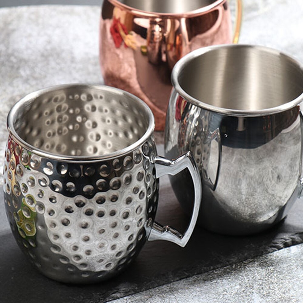 Kopp koppar muggar metall mugg kopp rostfritt stål 550ml praktiska moskva mulor hållbara öl vin kaffe kopp bar verktyg