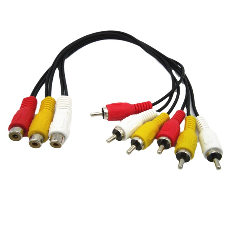3 RCA Male Naar 6 RCA Vrouwelijke Plug 3 RCA Female Naar 6 RCA Male Splitter Audio Video AV Adapter Kabel voor TV DVD HD-TV RCA Kabel