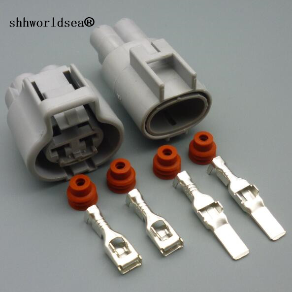Shhworlsea-conector de ventilador electrónico para coche, accesorio masculino y hembra de 2 pines, resistente al agua, para Toyota Ford Focus Mazda Haima 176142, 2, 76143, 6