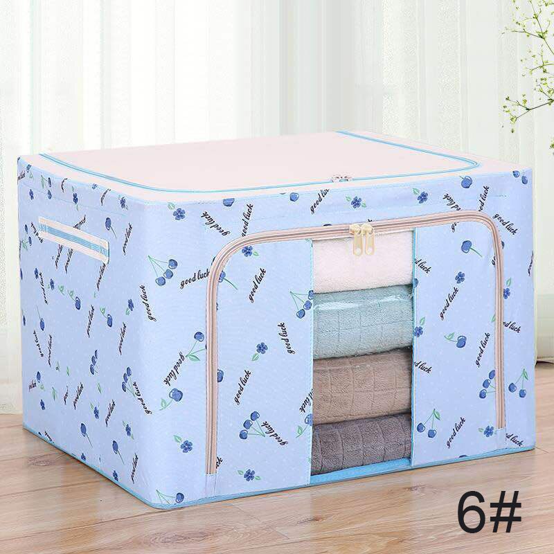 Caja de almacenamiento de tela Oxford, almacenamiento con marco de acero, ropa, colcha, juguetes, resistente al agua, contenedor organizador resistente al desgaste: 6