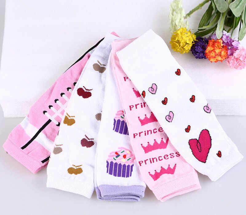 Bolo de aniversário rosa aquecedores do pé do bebê da princesa coroa da segurança do bebê casuais meninas polainas ruffled; natal joelheiras