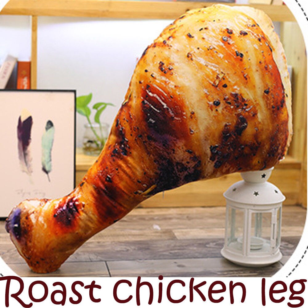 Funny Chic Food Shaped barbecue Novelty Cushion Bedroom Dorm Room Family Room Decorative Pillow: Roast chicken leg