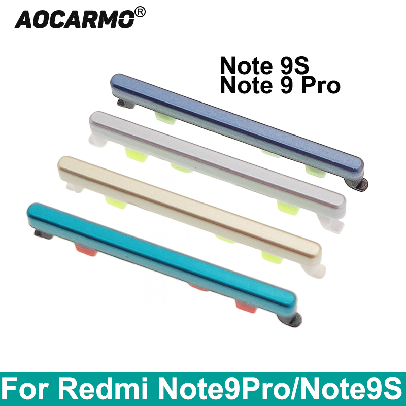 Aocarmo Voor Xiaomi Redmi Note 9 Pro Note9S Power On Off Knop + Volume Up Down Knoppen Side Schakelaar Sleutel vervanging Deel