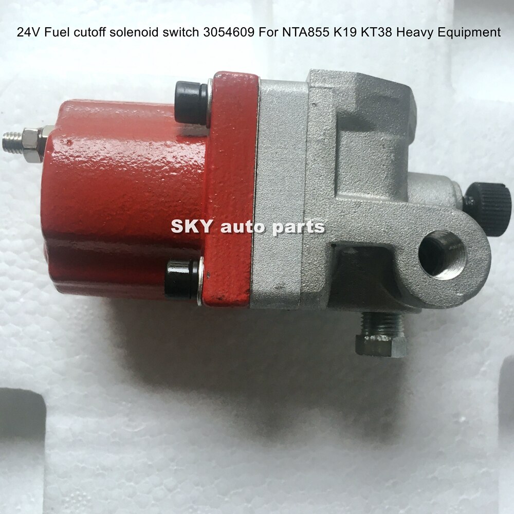 24V Fuel cutoff solenoid valve assy 3054609 For NTA855 K19 KT38 Heavy Equipment