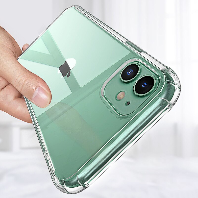 Silicone Soft TPU Anti-Knock Phone Case for iPhone 12 Mini 11 Pro Max SE X XR XS Max Transparent Phone Case for iPhone 12 11 Pro: for iPhone11 Pro Max