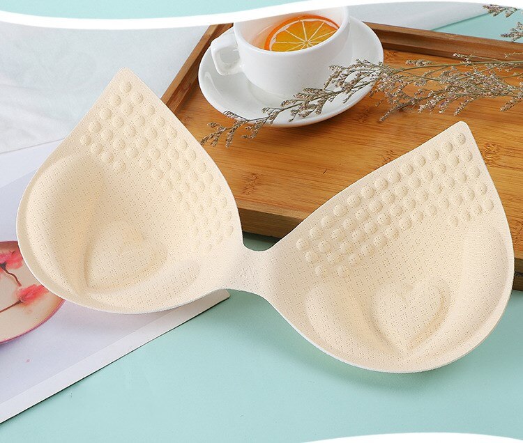Zachte Effen Kleur Vrouwen Borst Padded Pad Insert Latex Bh Enhancer Push Up -Vormige Comfortabele Universele Beha gewatteerde: Skin