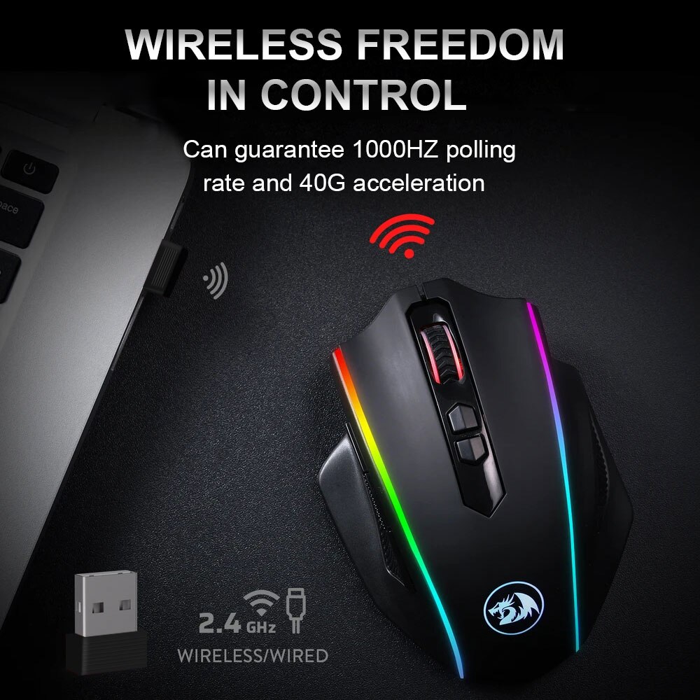 Redragon Vampire Elite M686 RGB USB 2.4G Wireless Gaming Mouse 16000 DPI Programmable ergonomic for gamer Mice laptop PC