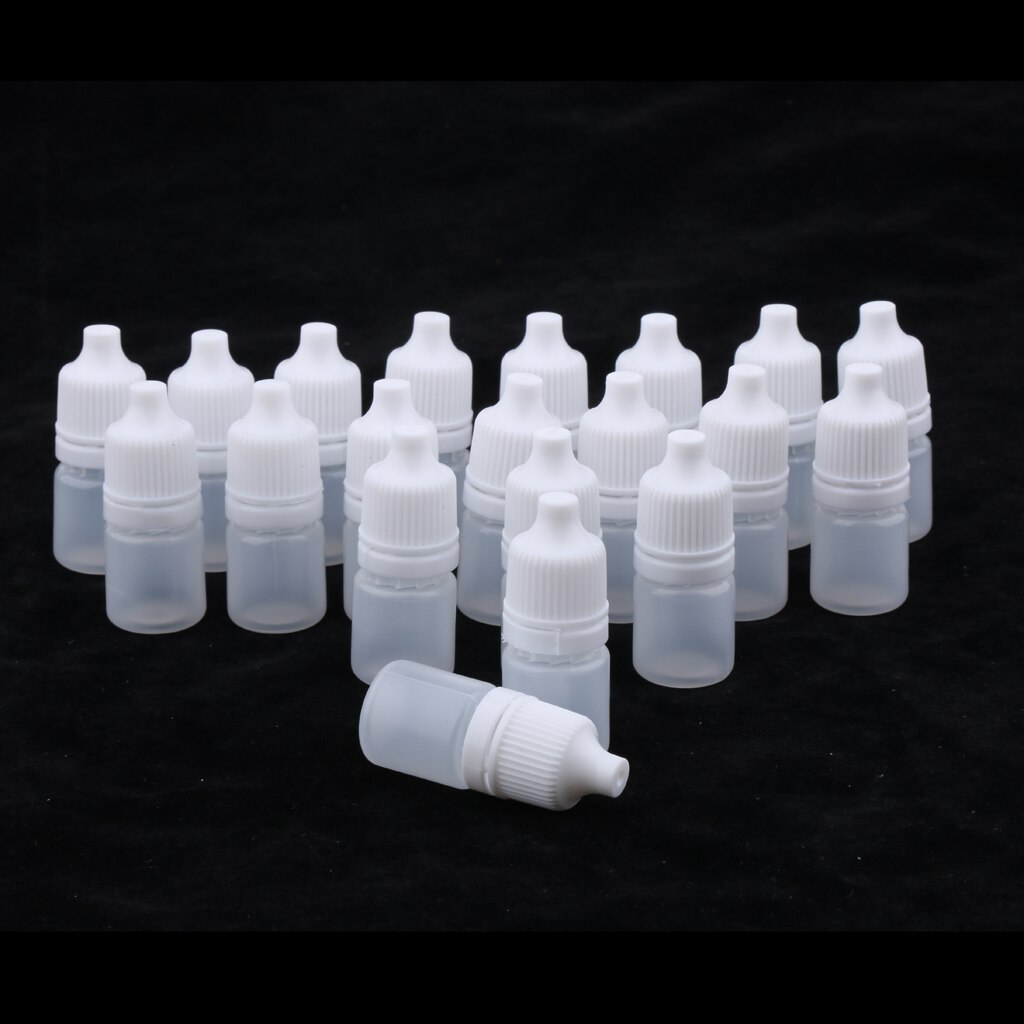 20 stk tomme øyedråper makeup kosmetiske reiseflasker plastbeholdere 3ml