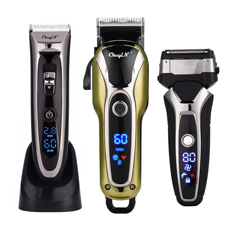 Ceramic Electric Hair Clipper Strong Power Hair Trimmer Barber Low Noise Men Shaver Waterproof Hair Cutting Razor
